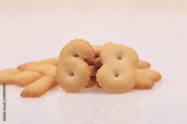 Fototapeta The digital shape of the biscuit on a white background