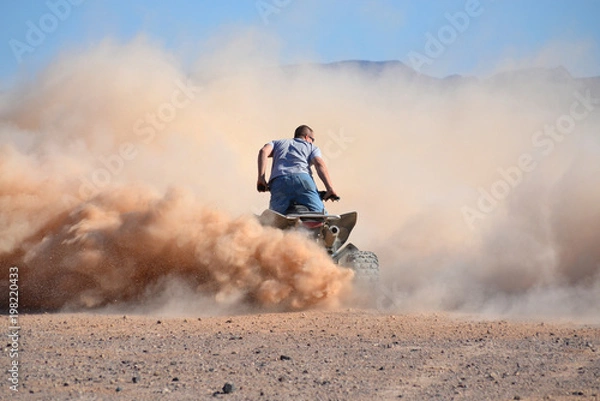 Fototapeta Four Wheeler Dust Cloud
