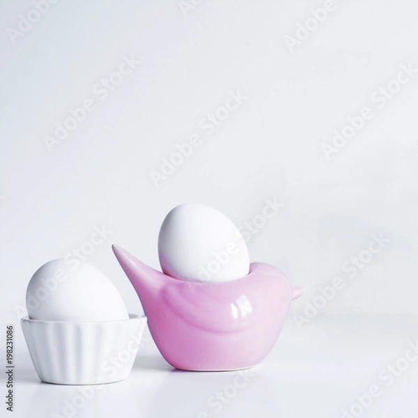 Obraz White Eggs in Egg Stands
