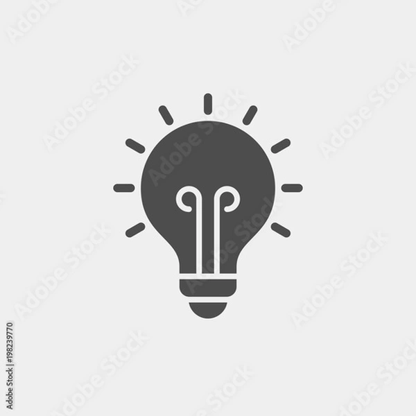Fototapeta Bulb flat vector icon. Idea flat vector icon