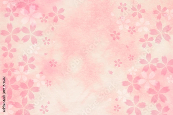 Fototapeta 桜 花 春 和紙背景