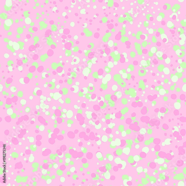 Fototapeta Spring Tender Colorful Seamless Pattern. Circles, Spots and Dots Endless Textures. Perfect for Pastel Background and Surface Design.