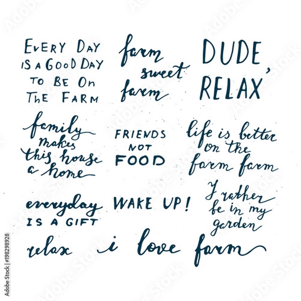 Obraz Lettering collection about farm.