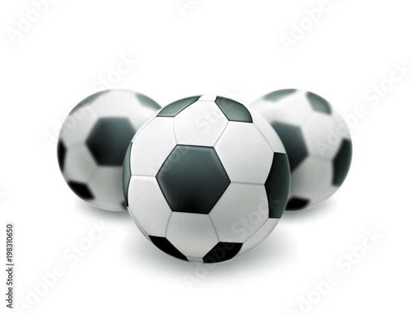 Fototapeta Vector realistic footbal soccer ball