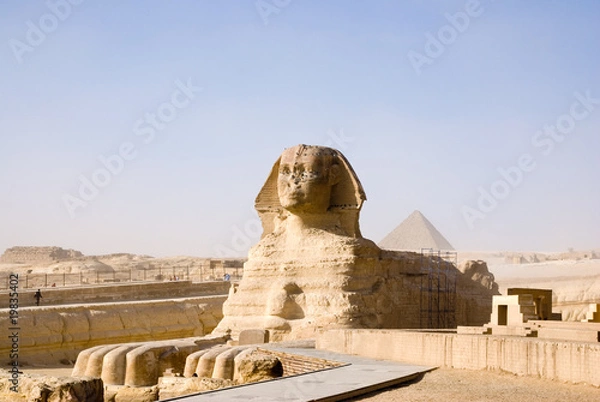 Fototapeta sphinx and pyramid