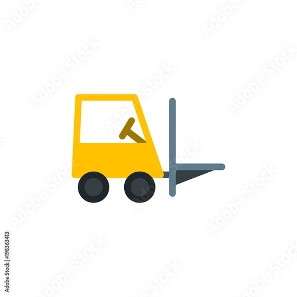 Obraz forklift truck, delivery truck flat vector icon. Modern simple isolated sign. Pixel perfect vector  illustration for logo, website, mobile app and other designs