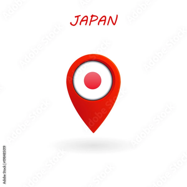 Fototapeta Location Icon for Japan Flag, Vector, Illustration, Eps File