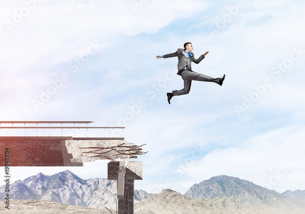 Fototapeta Problems and difficulties overcoming concept.