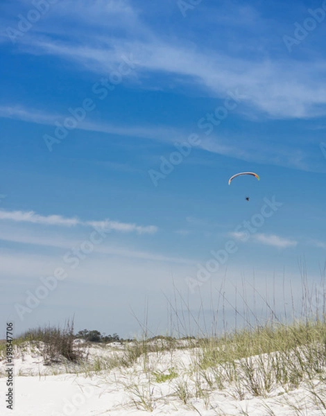 Obraz Beach Scene with Powered Paraglider
