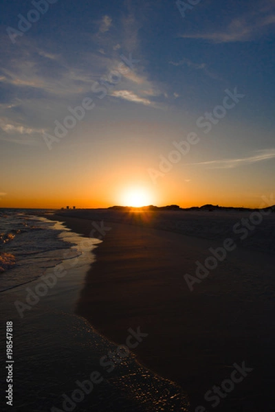 Obraz Sunset at the Beach with Surf