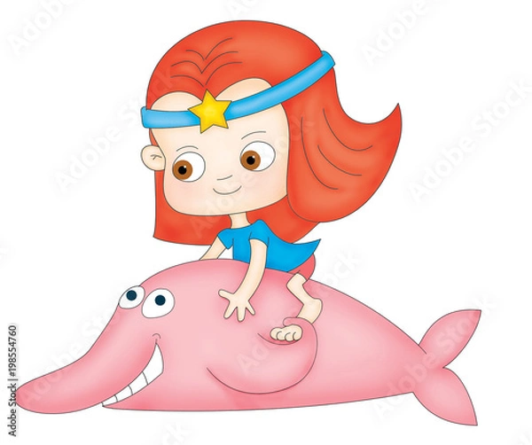 Fototapeta Menina e boto