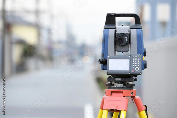 Obraz Construction surveying instrument, theodolite
