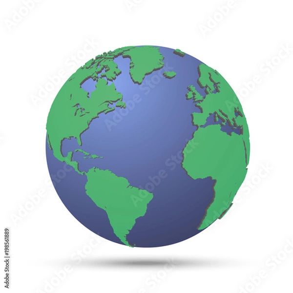 Fototapeta Green planet with continent