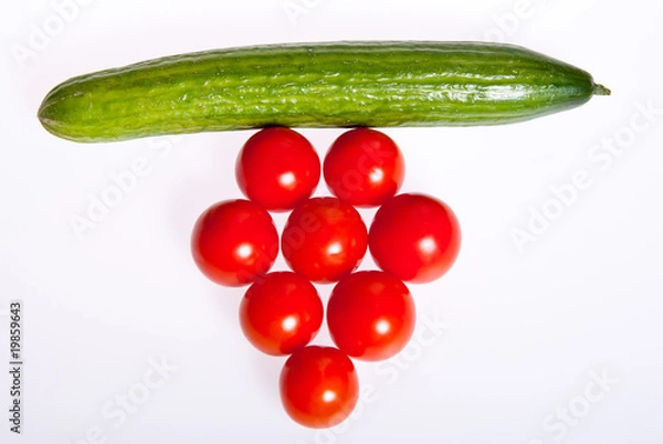 Obraz Tomatoes and cucumber.