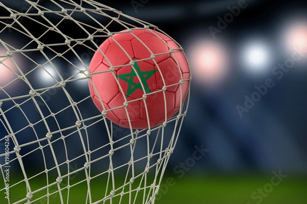 Obraz Moroccan soccerball in net