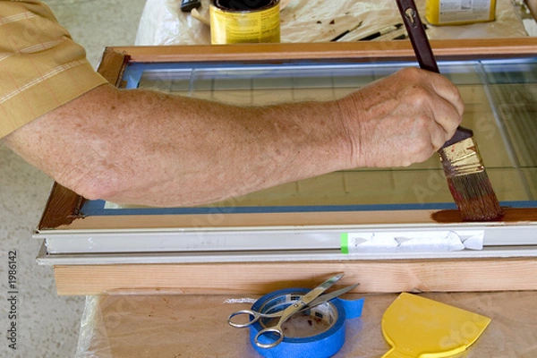 Fototapeta staining window frame