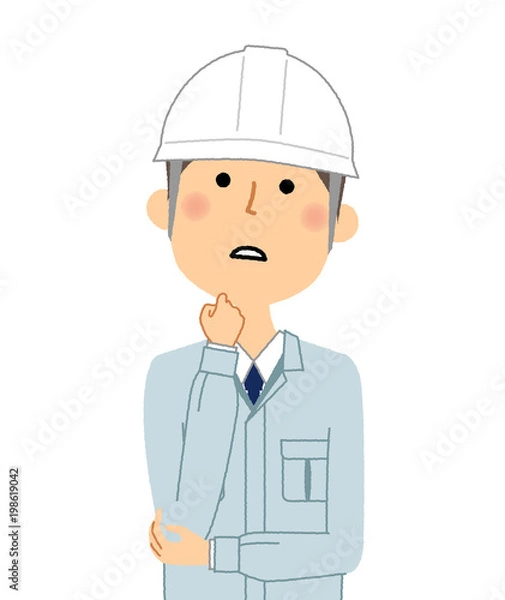 Fototapeta 現場監督　考える