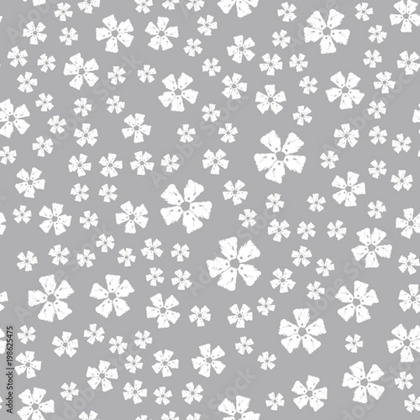 Fototapeta Simple pastel color floral pattern vector seamless