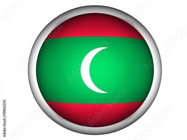 Obraz National Flag of Maldives | Button Style |