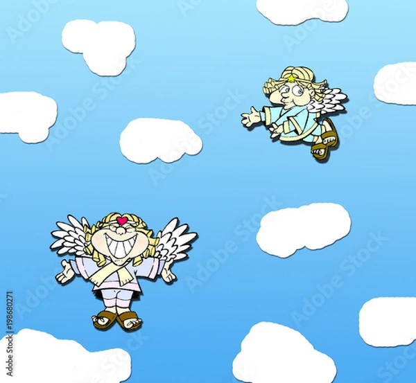 Fototapeta céu com anjos