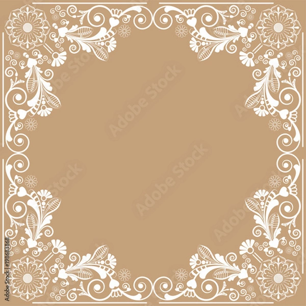 Fototapeta vector vintage floral  background with decorative flowers for design