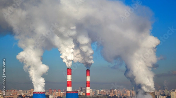 Obraz factory chimney smoke