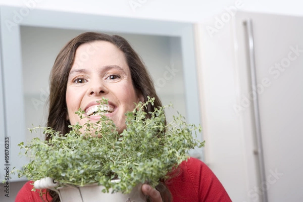 Obraz frau und thymian