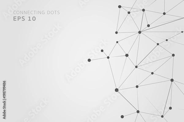 Obraz Abstract connecting dots and lines, Polygonal background, technology design, vector illustrator.