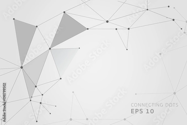Obraz Abstract connecting dots and lines, Polygonal background, technology design, vector illustrator.