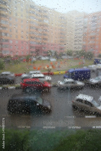 Obraz Kropla wody na szybie