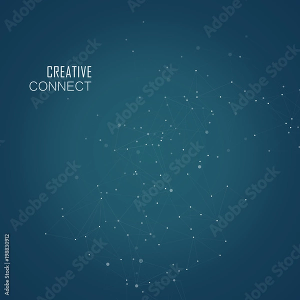 Obraz Abstract polygonal connection science and technology vector design