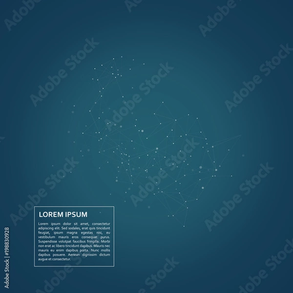 Obraz Abstract polygonal connection science and technology vector design