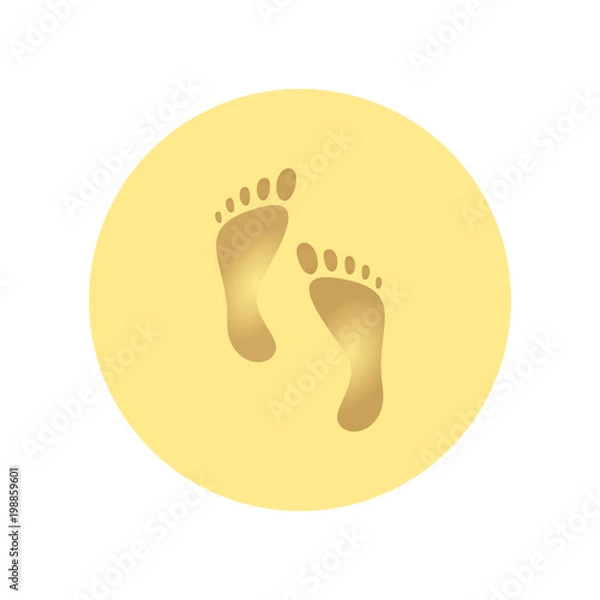 Obraz Footprints in sand. Vector