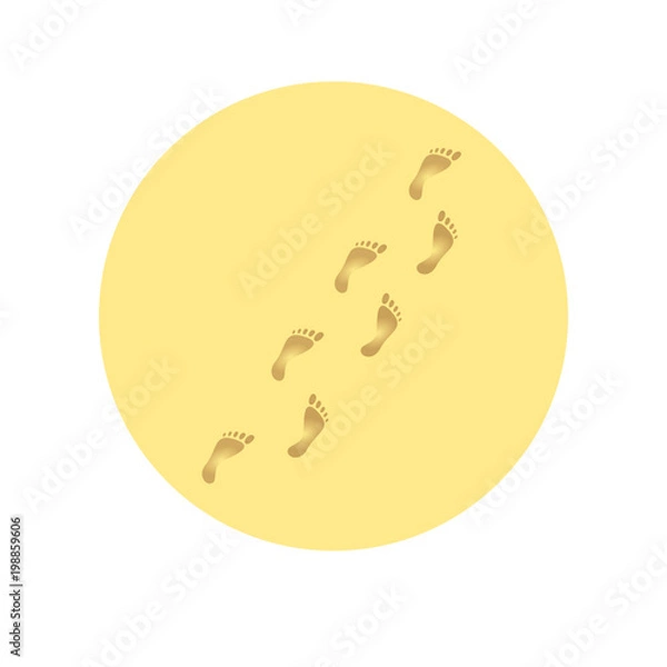 Obraz Footprints in sand. Vector