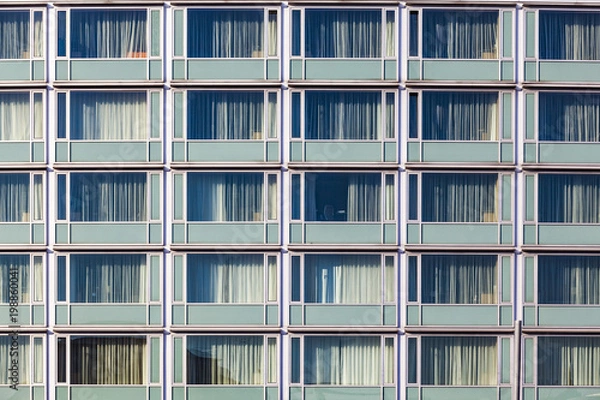 Fototapeta generic facade of building with curtains