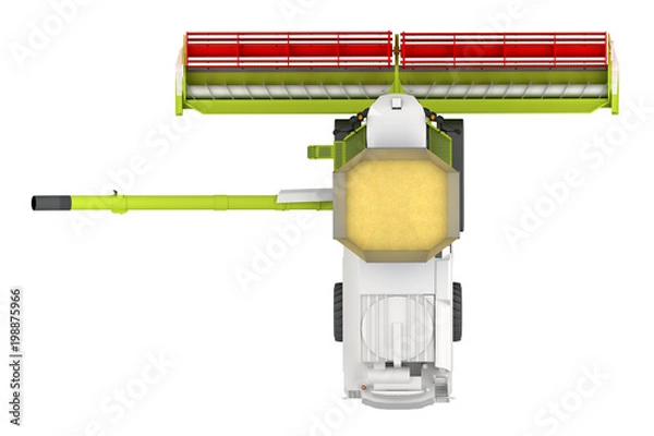 Fototapeta combine harvester top view