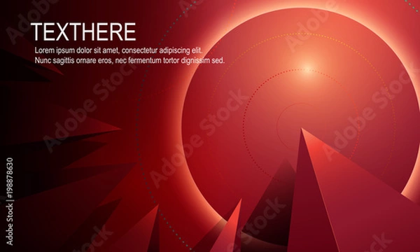 Obraz Abstract 3d bright red vivid background. with modern line. vector illustration