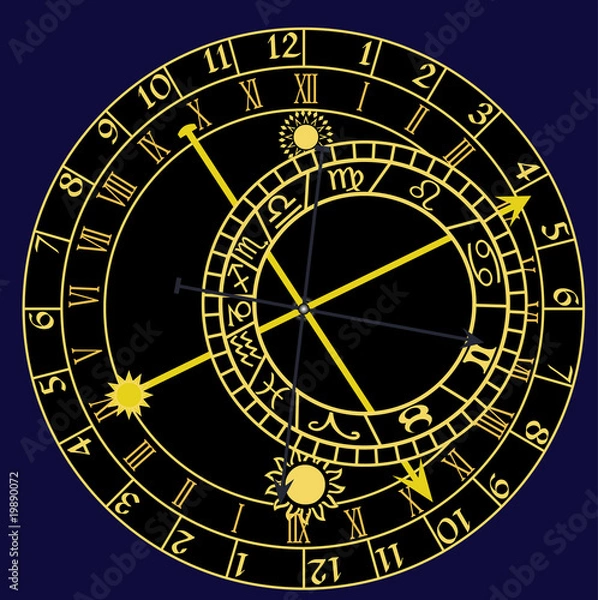 Fototapeta astronomical clock - vector