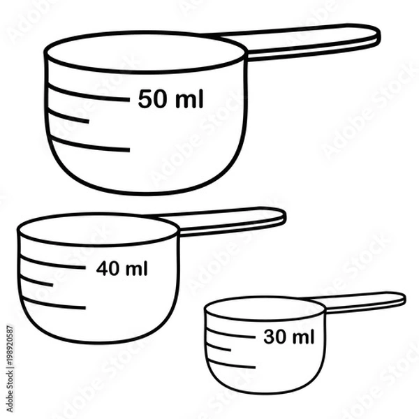 Obraz Measure cups. Vector set
