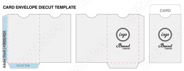 Obraz key card envelope die-cut template mockup vector