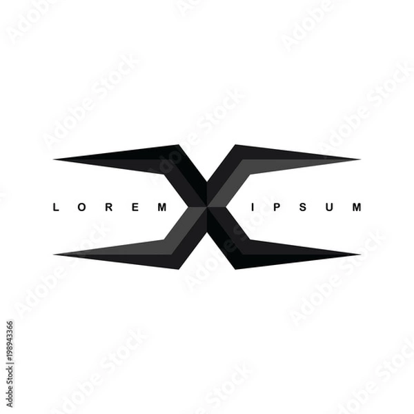 Obraz alphabet letter x logo logotype template