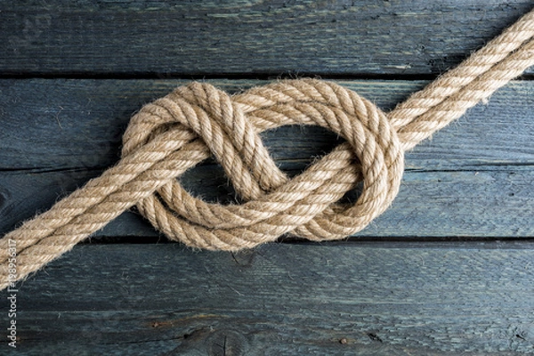 Obraz Double Figure Eight knot. Rope node