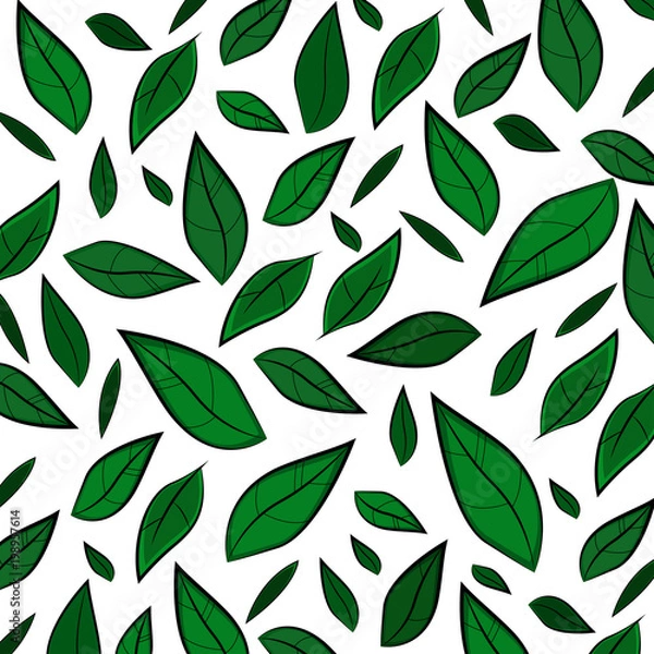 Obraz green leaves pattern