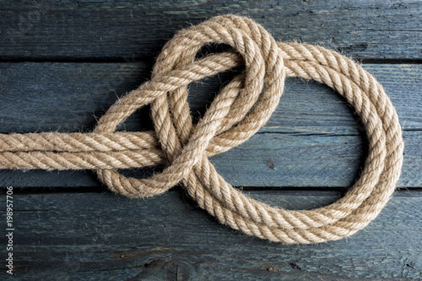 Obraz Bowline on Bight Knot. Rope node.