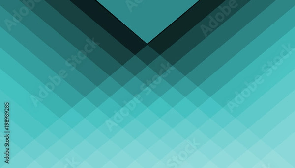 Obraz Stock Illustration - Turqoise Geometric Pattern, 3D Illustration, Modern Background.
