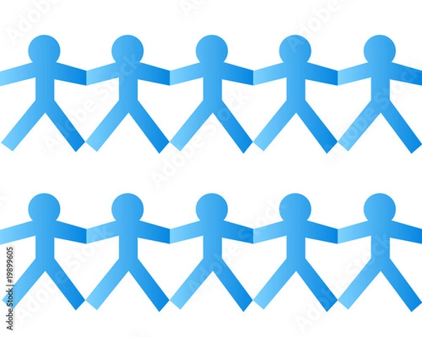 Obraz vector paper clip human chain background