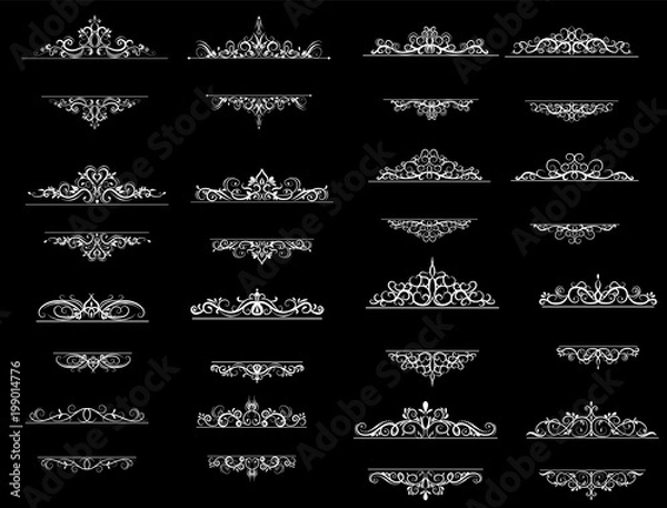 Fototapeta Vintage vector swirl frame set