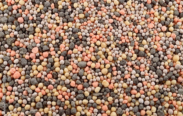 Obraz Multicolored mineral fertilizers. Top view