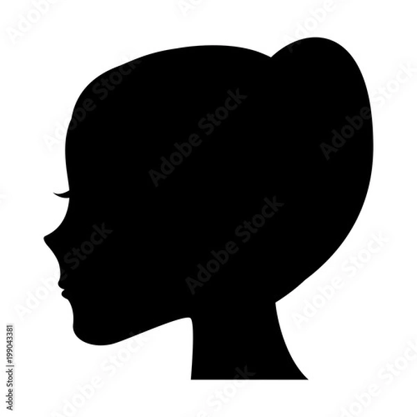 Fototapeta female head profile silhouette vector illustration design
