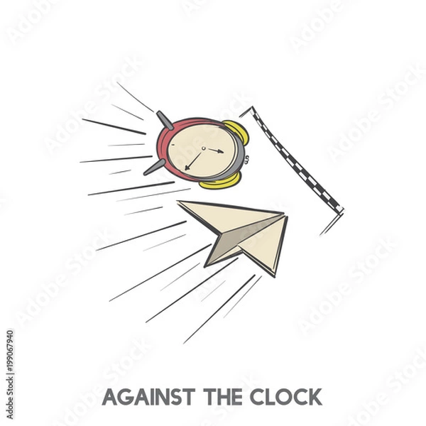 Fototapeta Against the clock idiom vector